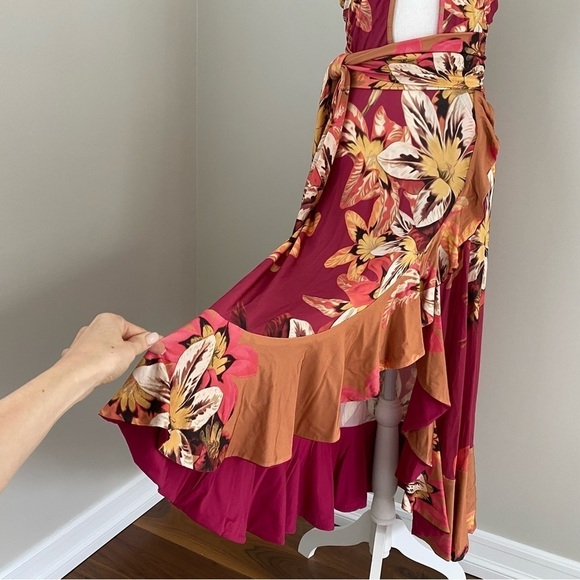 PatBO Carmen Floral Halter Wrap Dress Small - Picture 10 of 15
